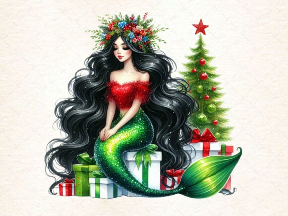 Download Christmas Girl Mermaid Clipart - Girl mermaid clipart Collection
