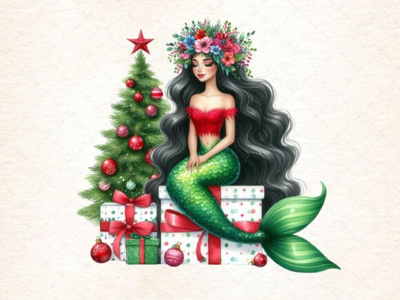 Download Christmas Girl Mermaid Clipart - Girl mermaid clipart Collection