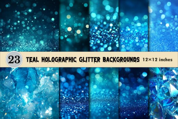 Download Teal Holographic Glitter Backgrounds. - Holo Collection