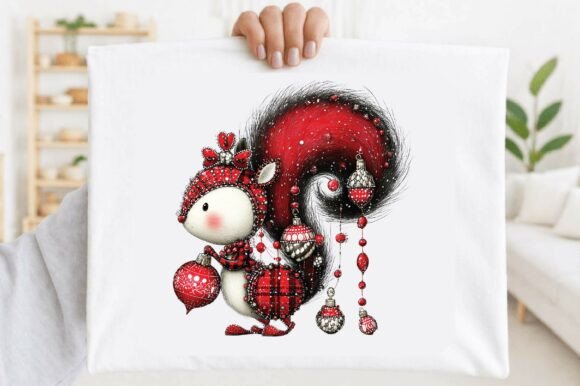 Download Cute Christmas Squirrel with Red. - Squirrel Collection